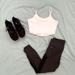 Grey Fabletics On-The-Go High-Waisted Leghings